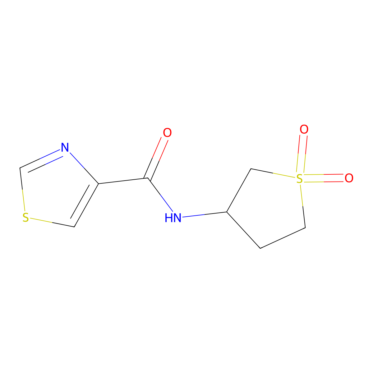 N-(Tetrahydro-1,1-dioxido-3-thienyl)-4-thiazolecarboxamide molecular structure, CAS 1249581-68-7