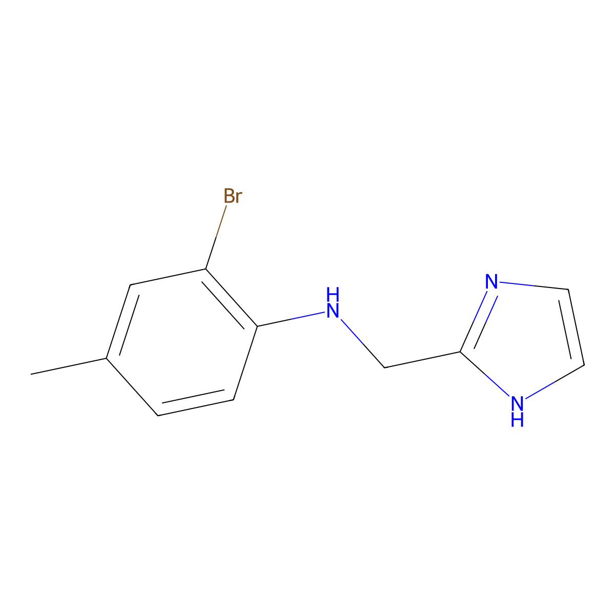 2-bromo-N-[(1H-imidazol-2-yl)methyl]-4-methylaniline molecular structure, CAS 1249581-84-7