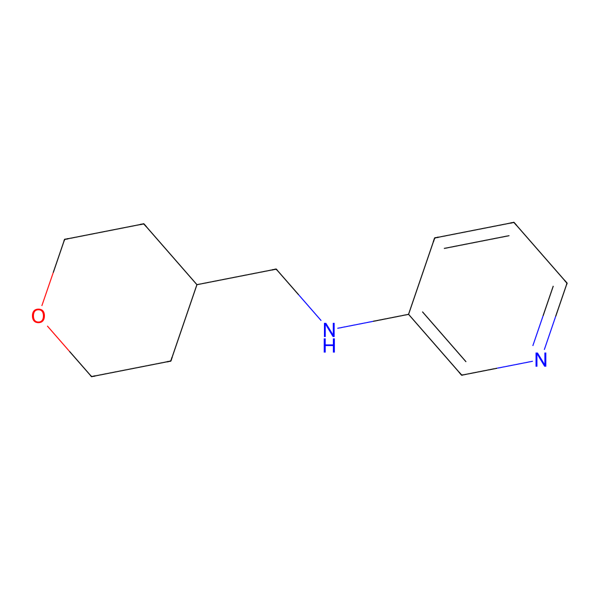N-[(oxan-4-yl)methyl]pyridin-3-amine molecular structure, CAS 1249582-68-0
