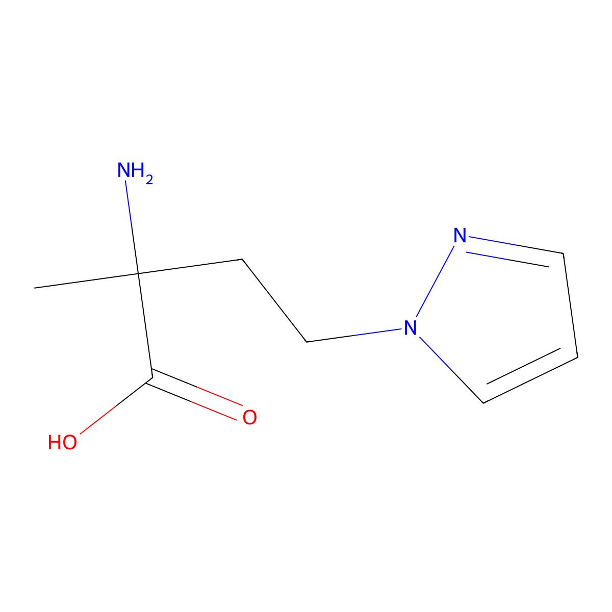 2-Amino-2-methyl-4-(1h-pyrazol-1-yl)butanoic acid molecular structure, CAS 1249582-85-1