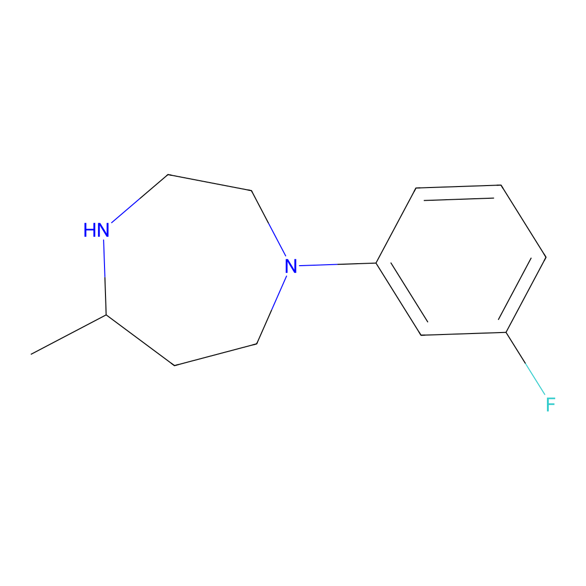 1-(3-Fluorophenyl)-5-methyl-1,4-diazepane molecular structure, CAS 1249582-93-1