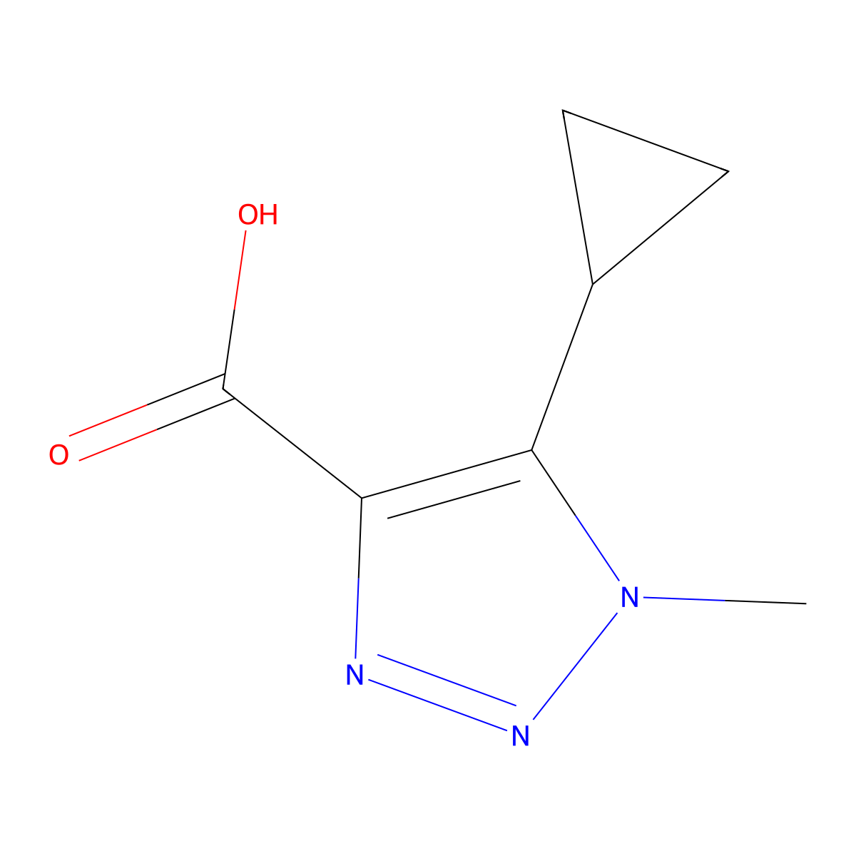 5-cyclopropyl-1-methyl-1H-1,2,3-triazole-4-carboxylic acid molecular structure, CAS 1249583-07-0