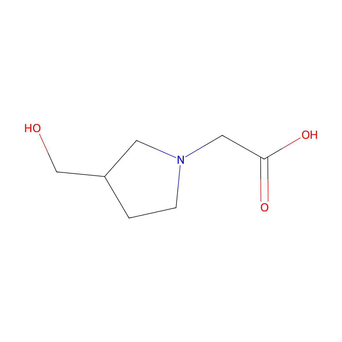 (3-Hydroxymethyl-pyrrolidin-1-yl)-acetic acid molecular structure, CAS 1249584-08-4