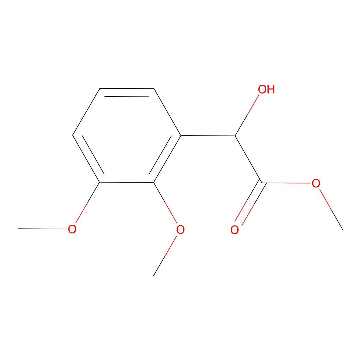 Methyl 2-(2,3-dimethoxyphenyl)-2-hydroxyacetate molecular structure, CAS 1249585-15-6