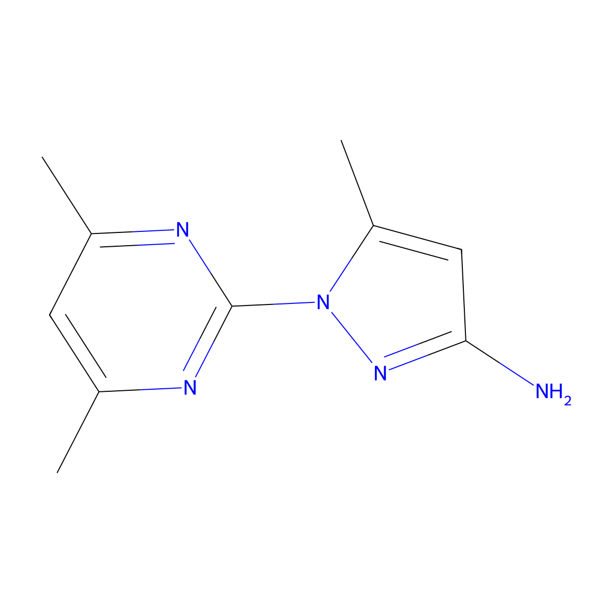 1-(4,6-dimethylpyrimidin-2-yl)-5-methyl-1H-pyrazol-3-amine molecular structure, CAS 1249585-67-8