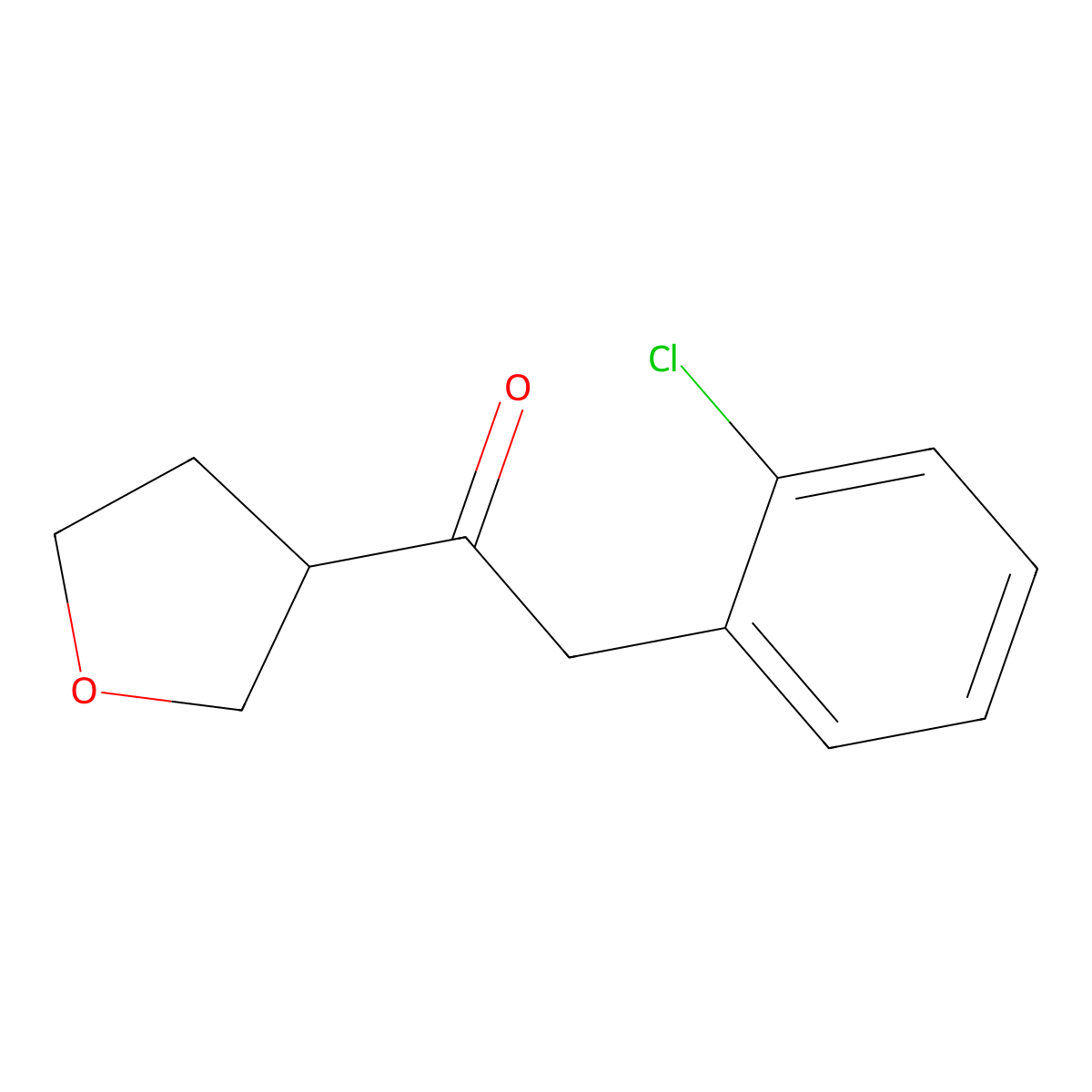 2-(2-Chlorophenyl)-1-(oxolan-3-yl)ethan-1-one molecular structure, CAS 1249586-19-3