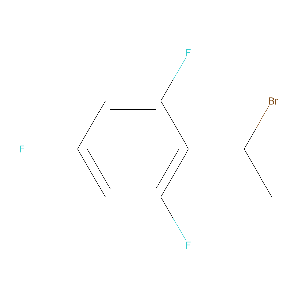 2-(1-Bromoethyl)-1,3,5-trifluorobenzene molecular structure, CAS 1249586-74-0