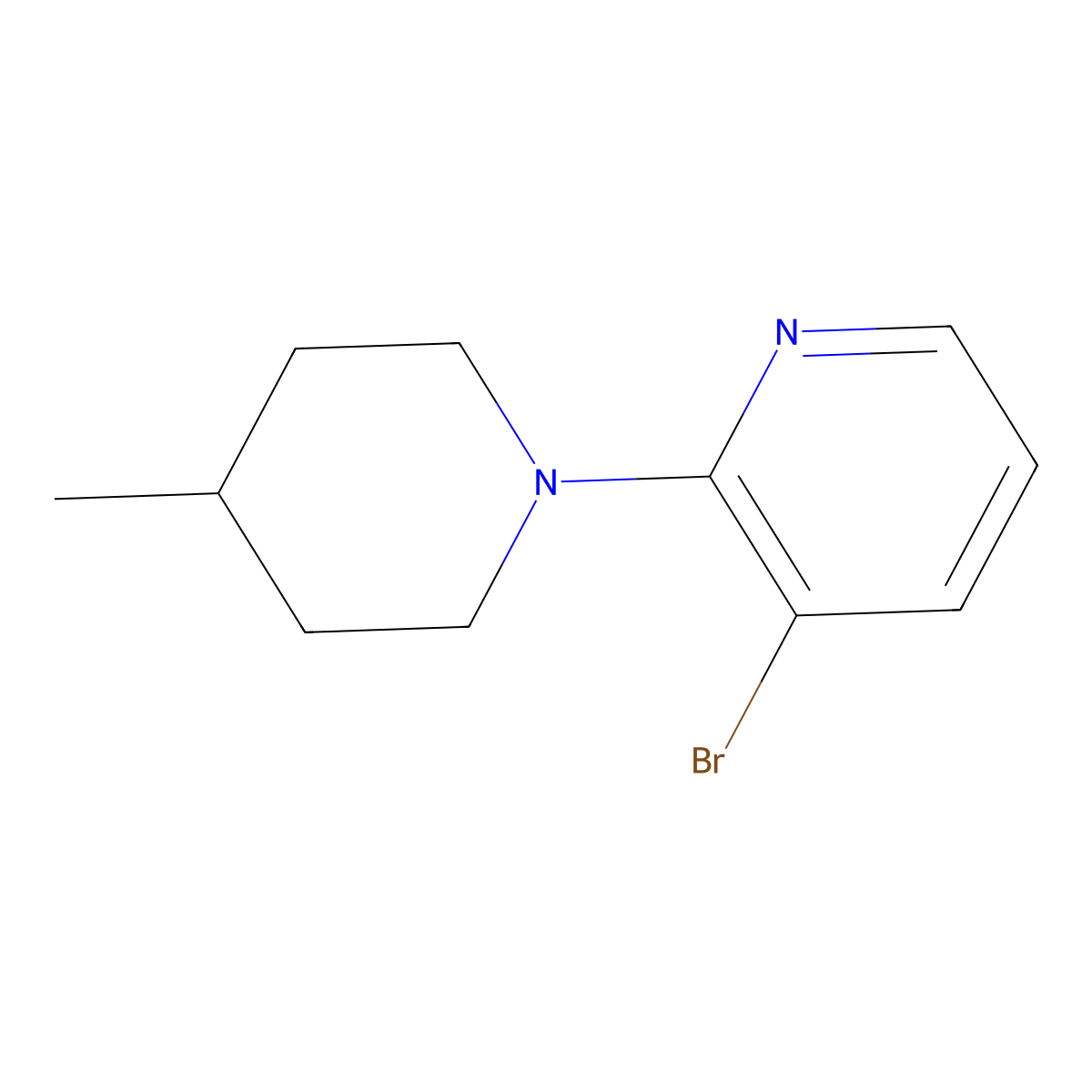 3-Bromo-2-(4-methylpiperidin-1-yl)pyridine molecular structure, CAS 1249588-15-5