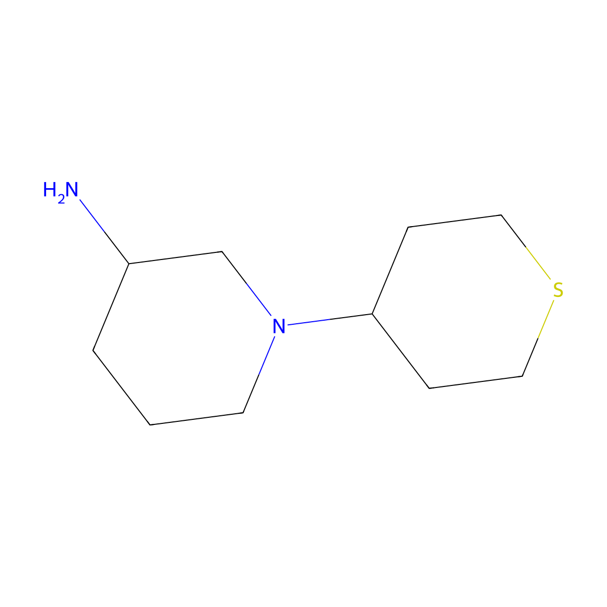 1-(Thian-4-yl)piperidin-3-amine molecular structure, CAS 1249589-81-8