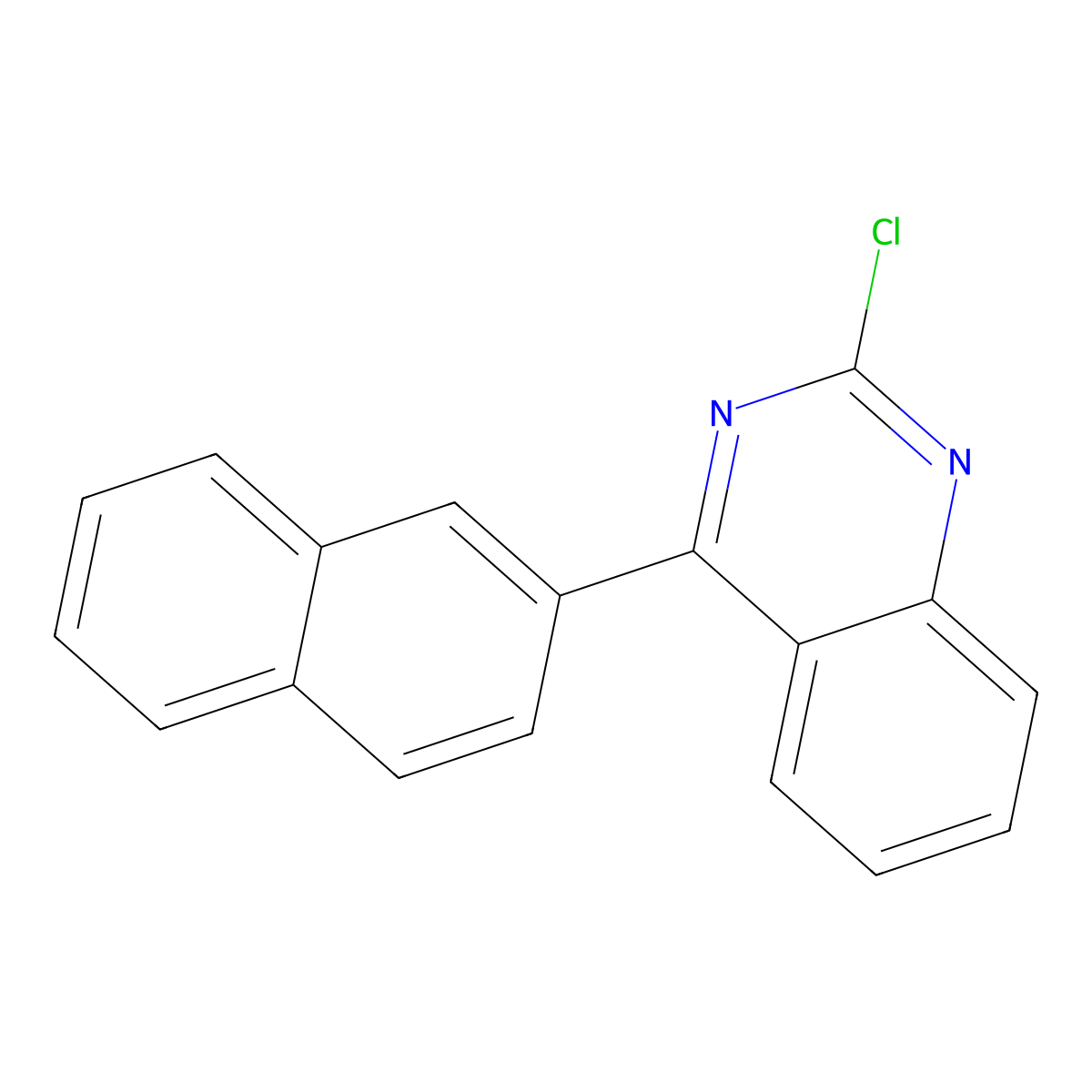 2-Chloro-4-(naphthalen-2-yl)quinazoline molecular structure, CAS 124959-44-0