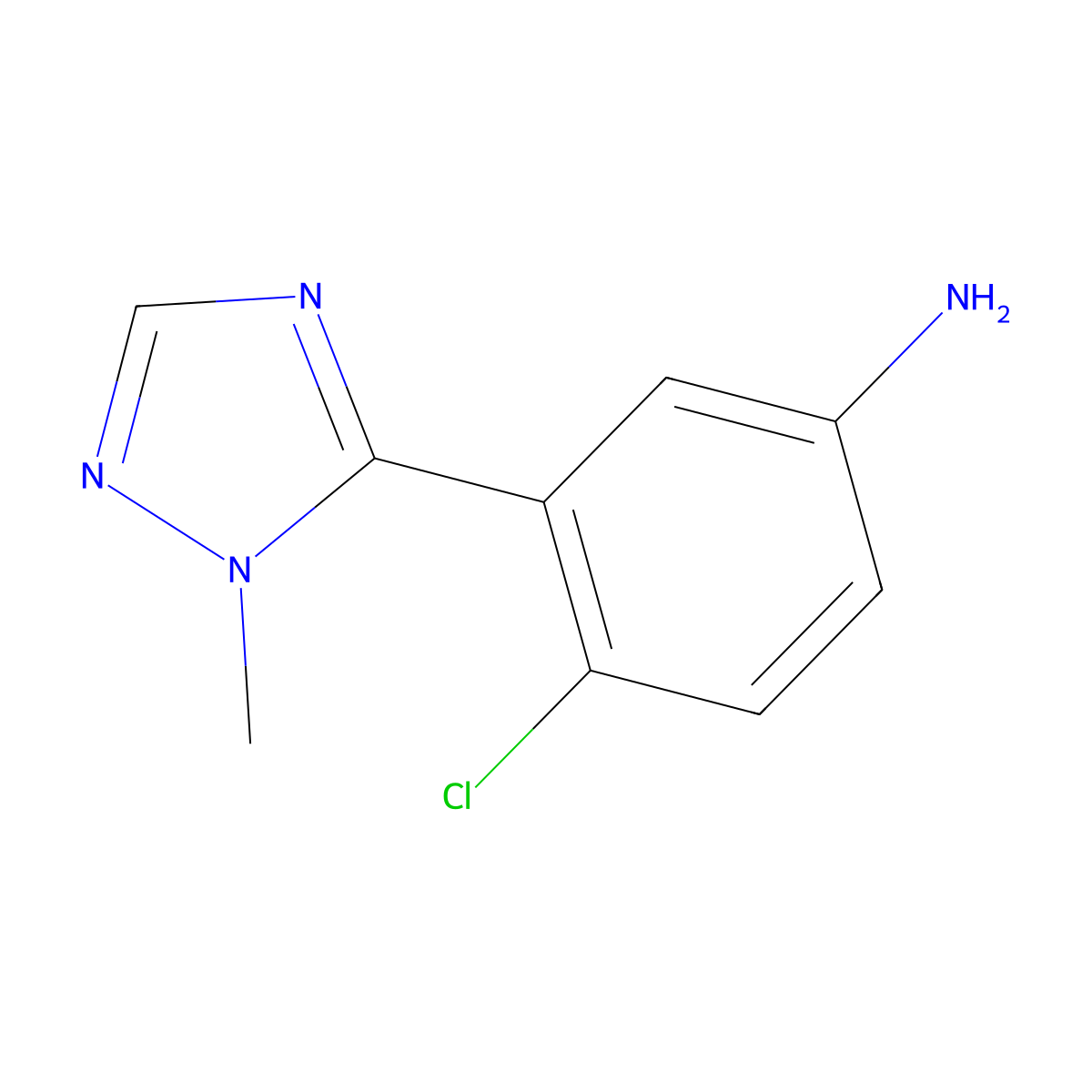 4-Chloro-3-(1-methyl-1h-1,2,4-triazol-5-yl)aniline molecular structure, CAS 1249590-54-2