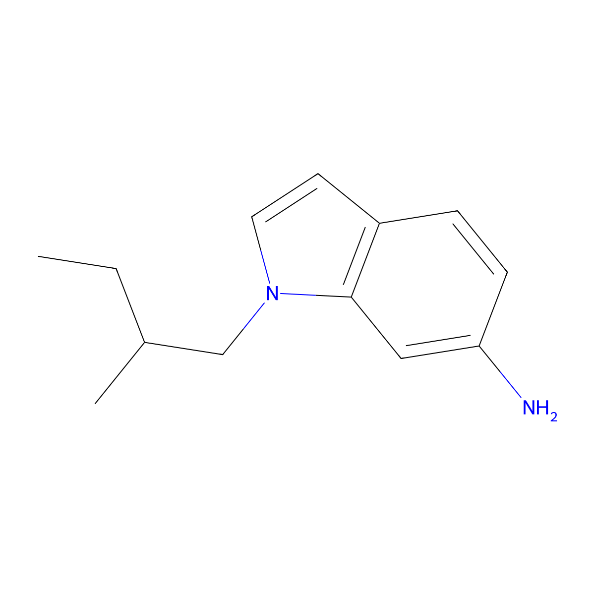 1-(2-Methylbutyl)-1h-indol-6-amine molecular structure, CAS 1249592-24-2