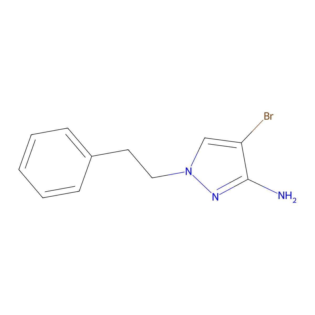 4-bromo-1-(2-phenylethyl)-1H-pyrazol-3-amine molecular structure, CAS 1249592-54-8