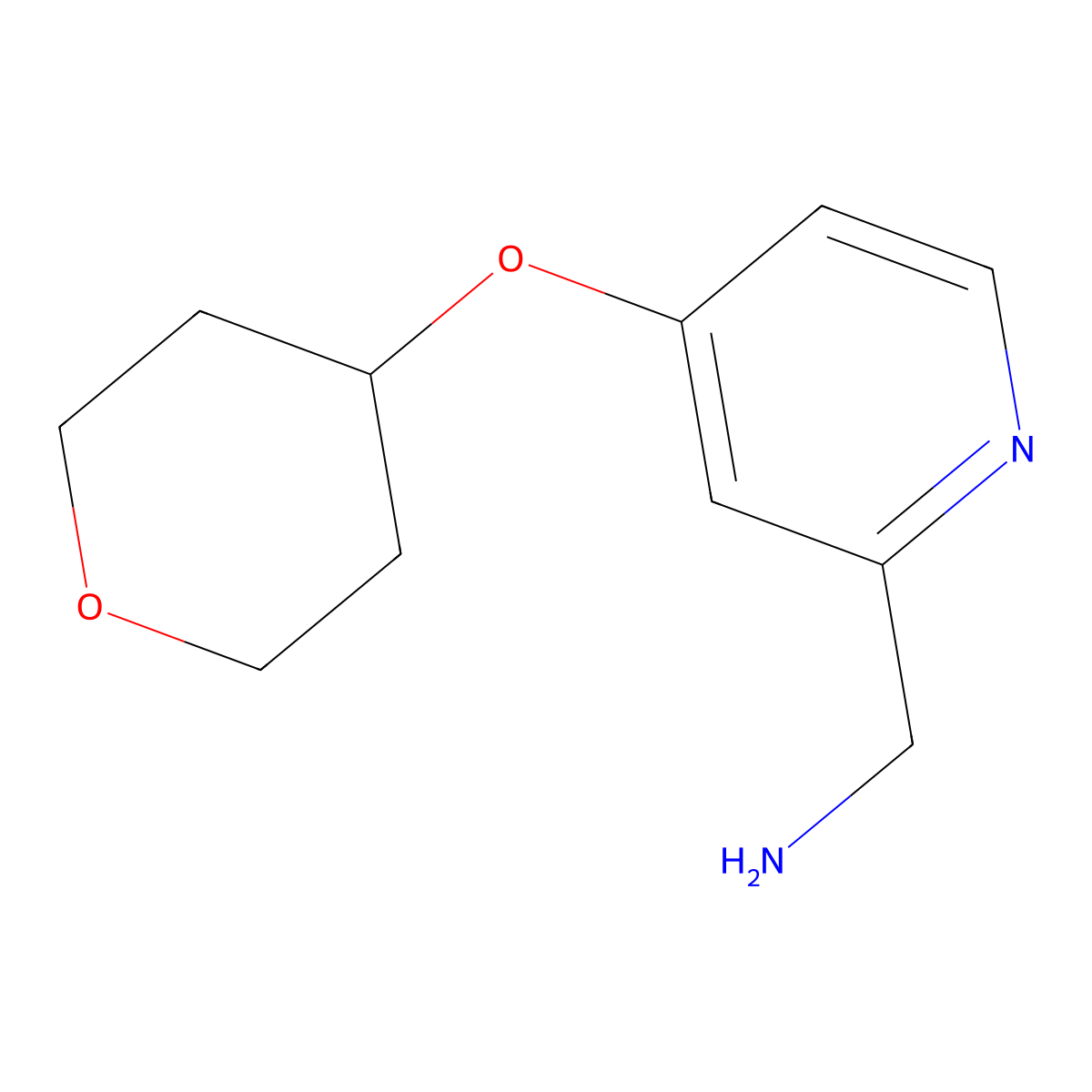 [4-(Oxan-4-yloxy)pyridin-2-yl]methanamine molecular structure, CAS 1249593-97-2