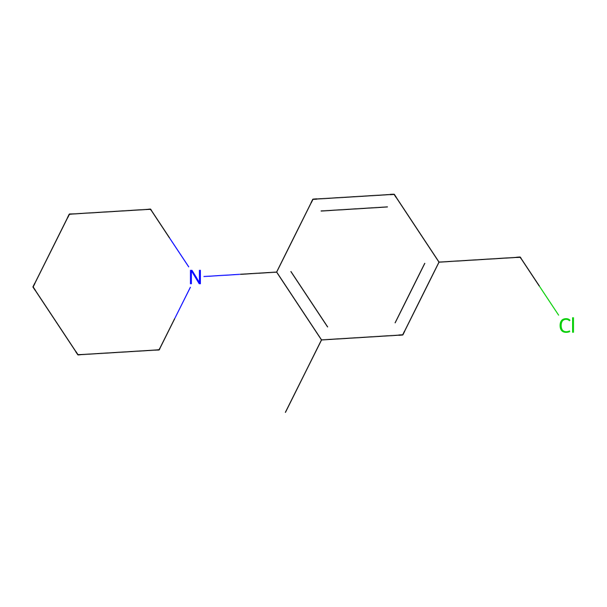 1-[4-(Chloromethyl)-2-methylphenyl]piperidine molecular structure, CAS 1249595-24-1