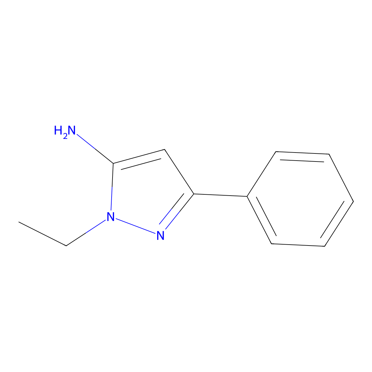 1-ethyl-3-phenyl-1H-pyrazol-5-amine molecular structure, CAS 1249598-86-4