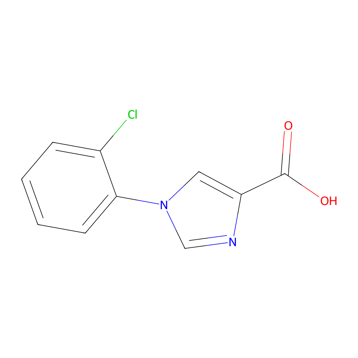 1-(2-Chlorophenyl)-1H-imidazole-4-carboxylic acid molecular structure, CAS 1249600-37-0