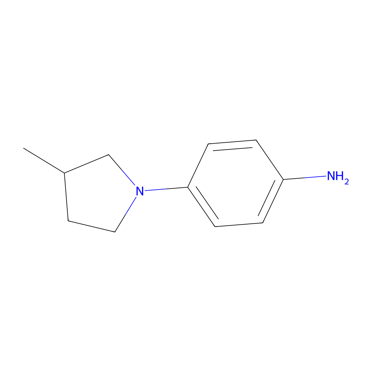 4-(3-Methylpyrrolidin-1-yl)aniline molecular structure, CAS 1249602-03-6