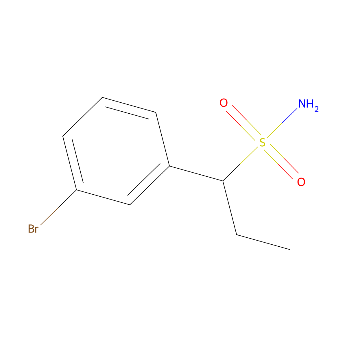 1-(3-Bromophenyl)propane-1-sulfonamide molecular structure, CAS 1249603-90-4