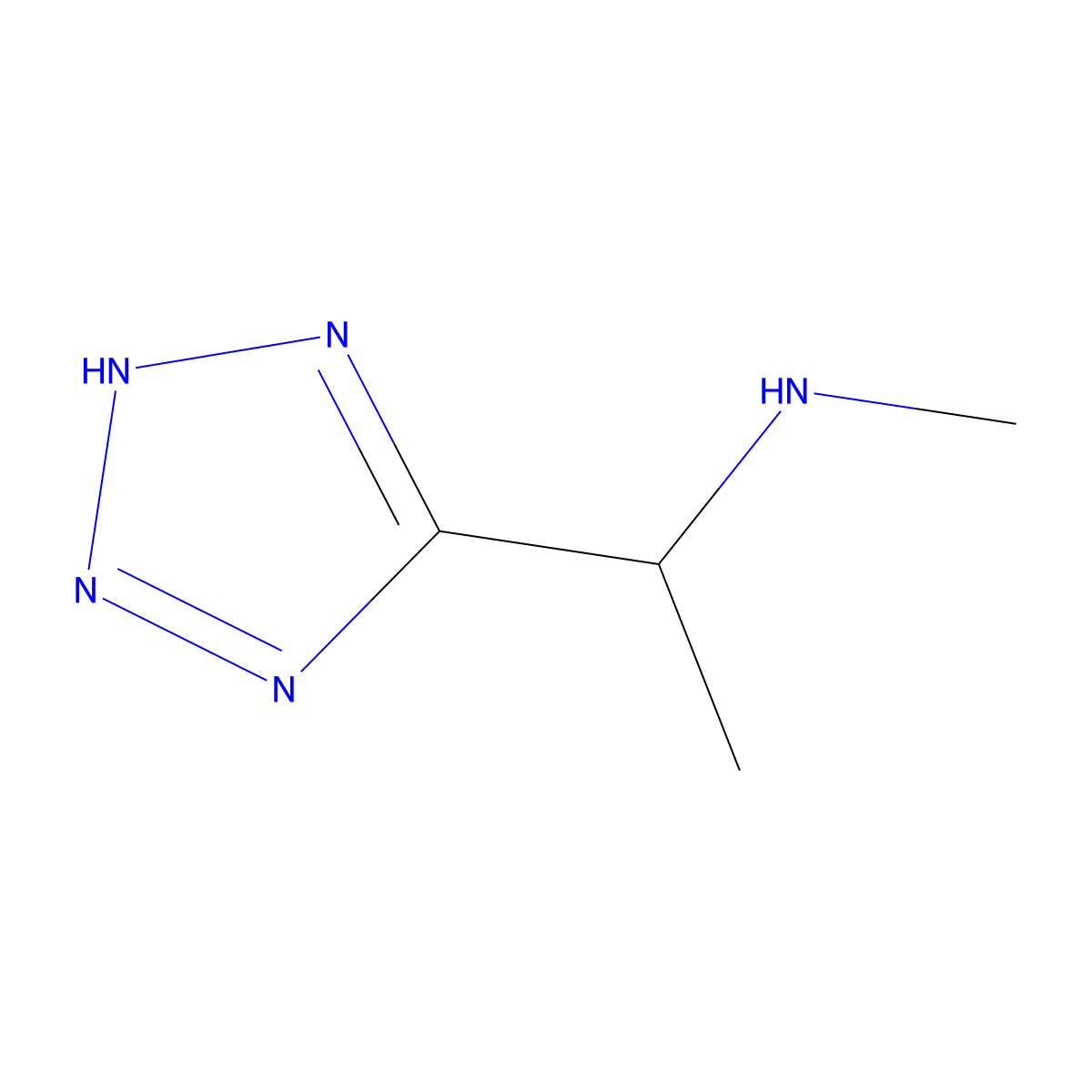 methyl[1-(1H-1,2,3,4-tetrazol-5-yl)ethyl]amine molecular structure, CAS 1249605-18-2