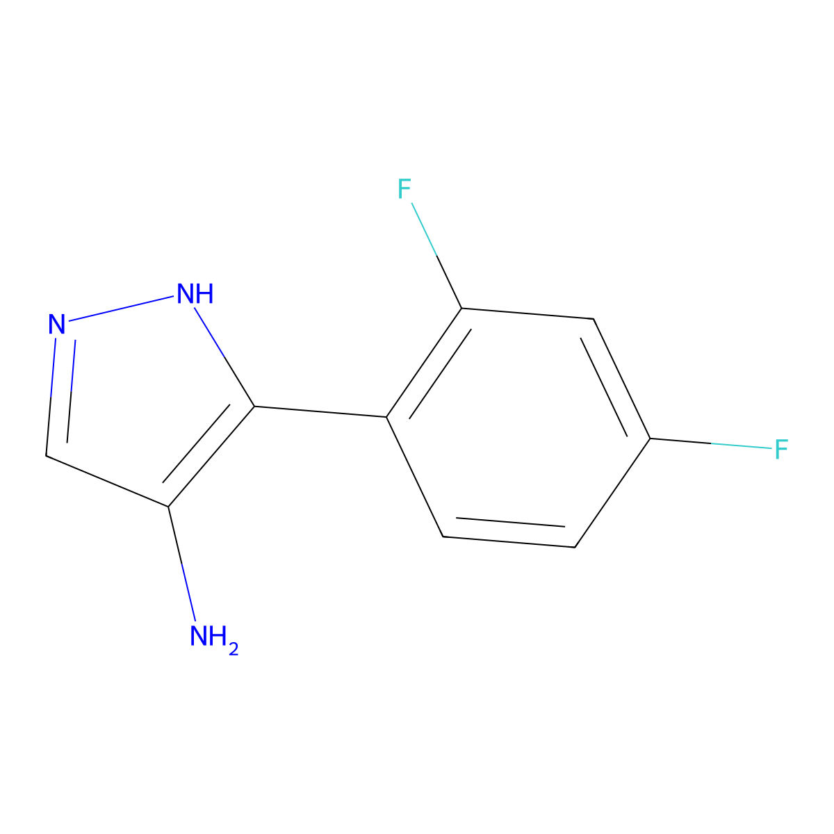 5-(2,4-difluorophenyl)-1H-pyrazol-4-amine molecular structure, CAS 1249607-18-8