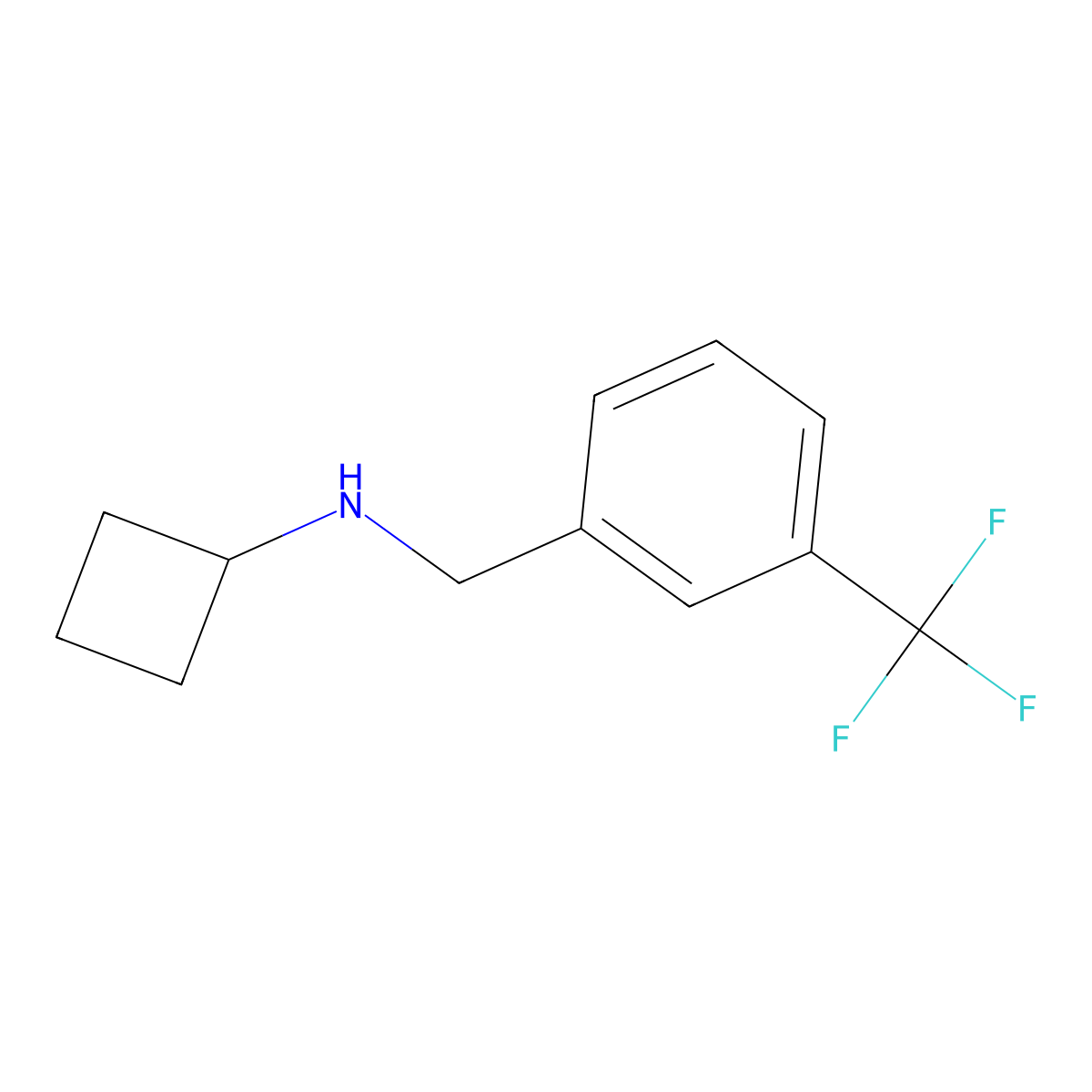 N-{[3-(trifluoromethyl)phenyl]methyl}cyclobutanamine molecular structure, CAS 1249607-24-6