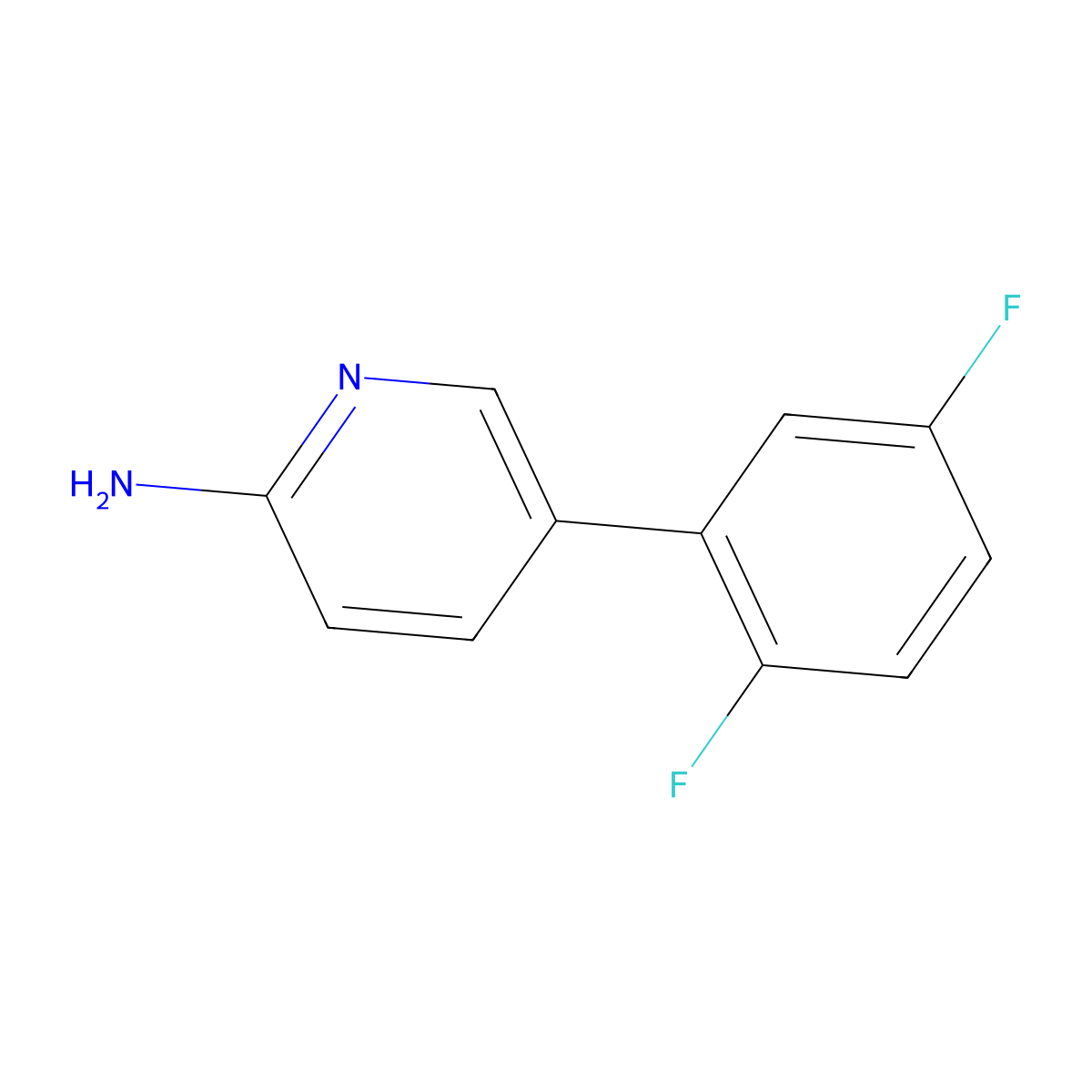 2-Amino-5-(2,5-difluorophenyl)pyridine molecular structure, CAS 1249608-12-5