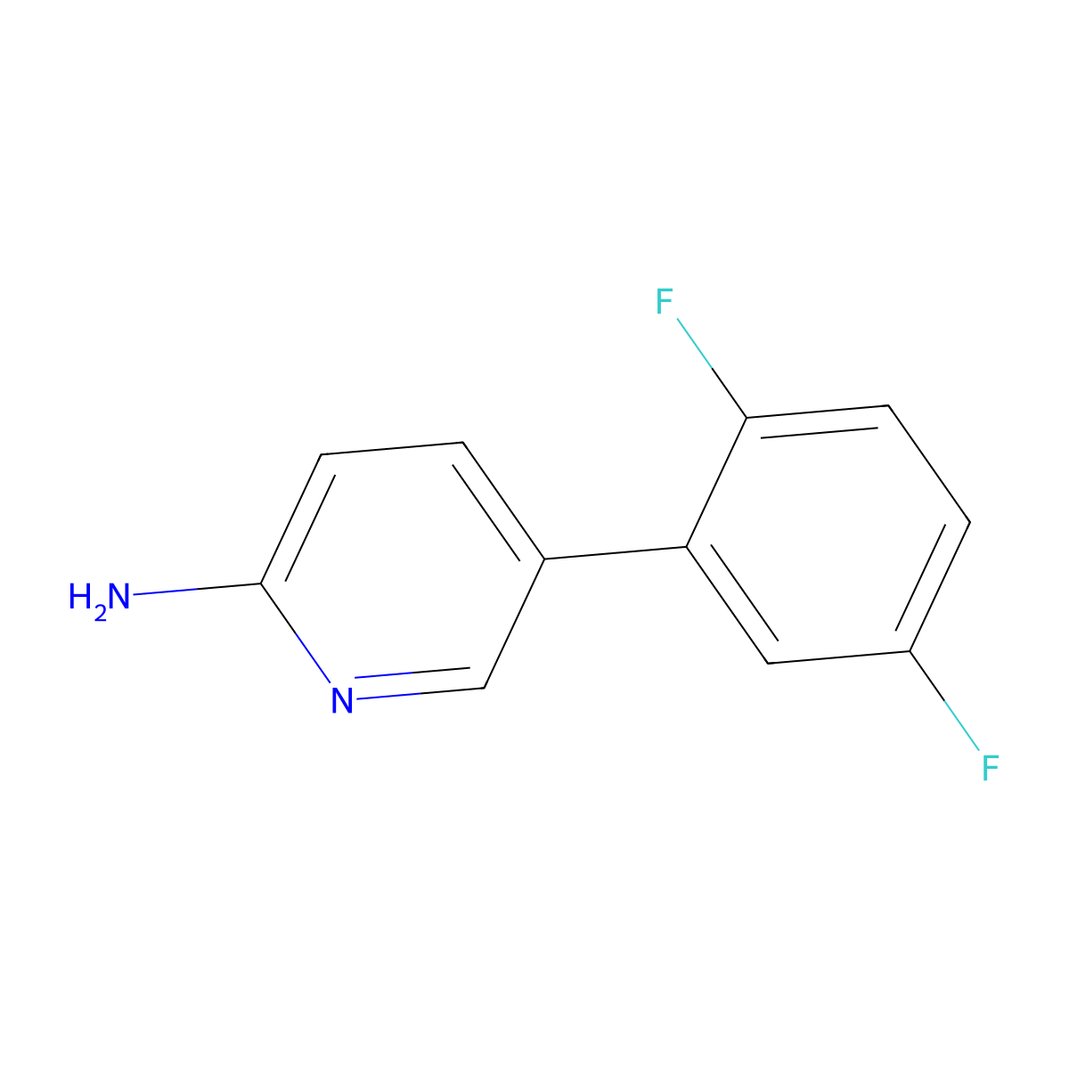 2-Amino-5-(2,5-difluorophenyl)pyridine molecular structure, CAS 1249608-12-5