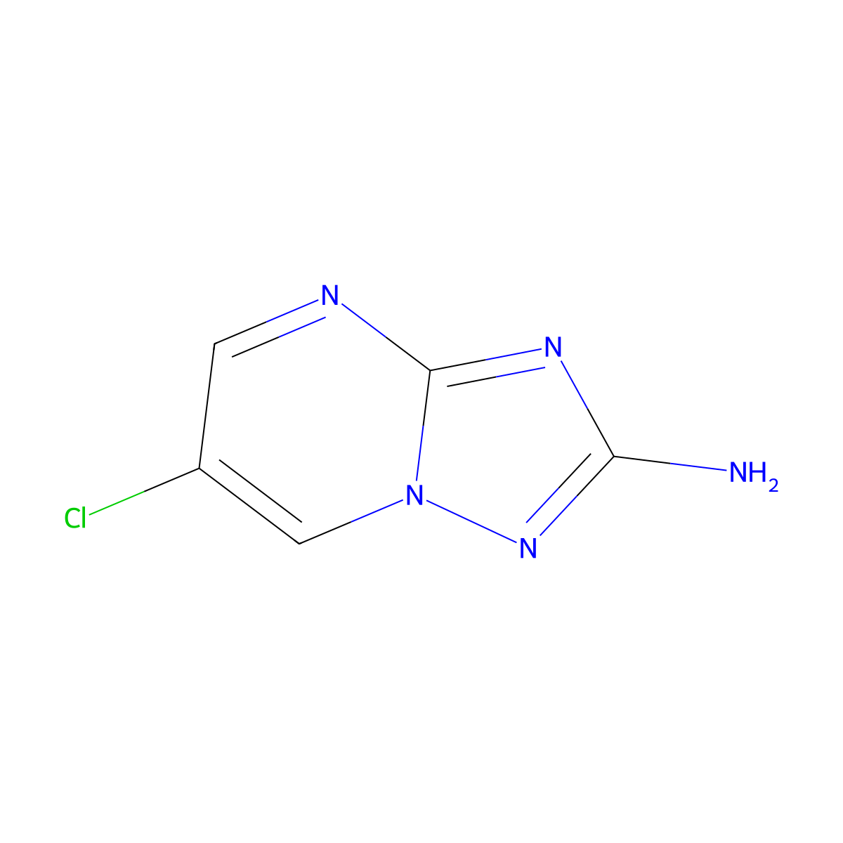 6-Chloro-[1,2,4]triazolo[1,5-a]pyrimidin-2-amine molecular structure, CAS 124961-83-7