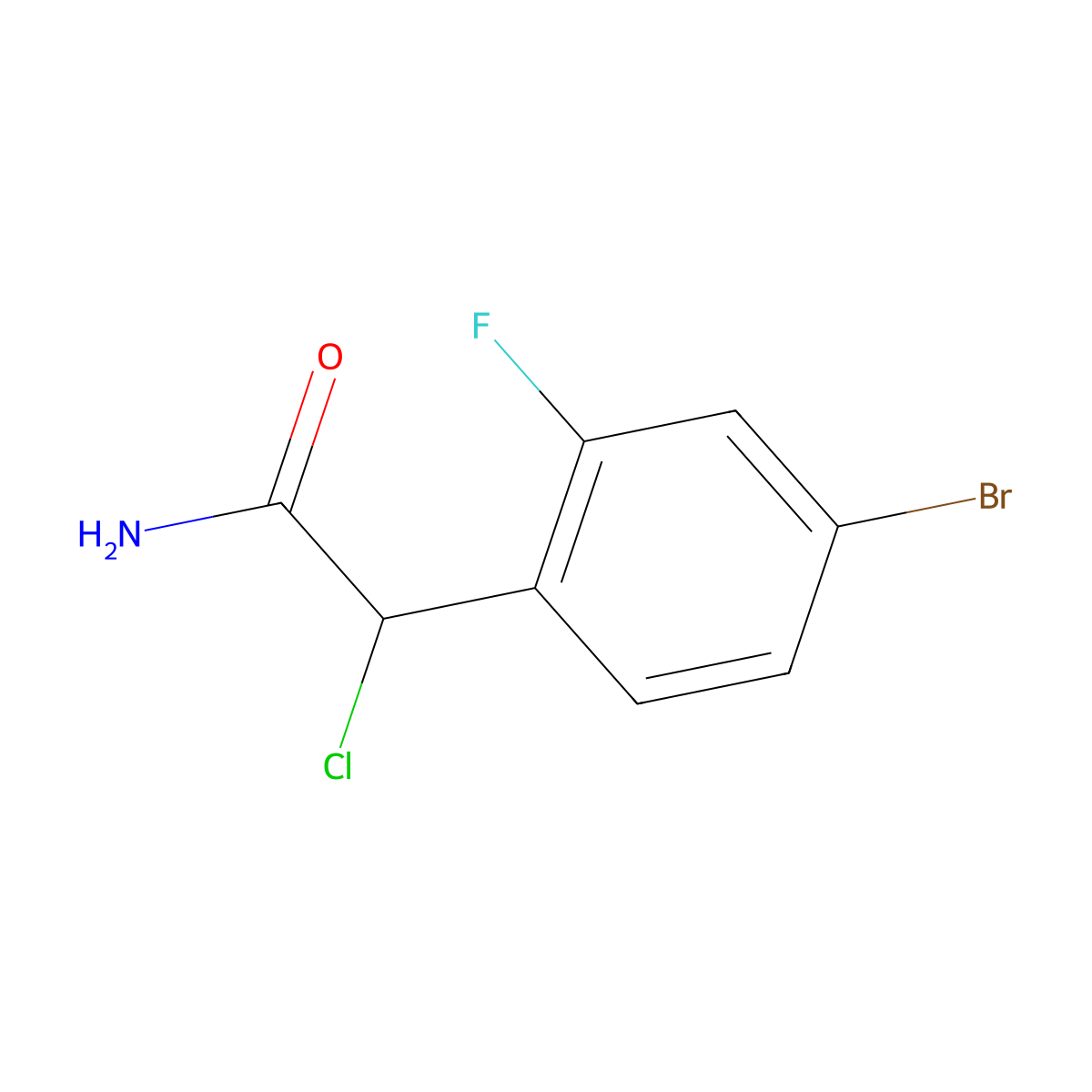 2-(4-Bromo-2-fluorophenyl)-2-chloroacetamide molecular structure, CAS 1249610-06-7