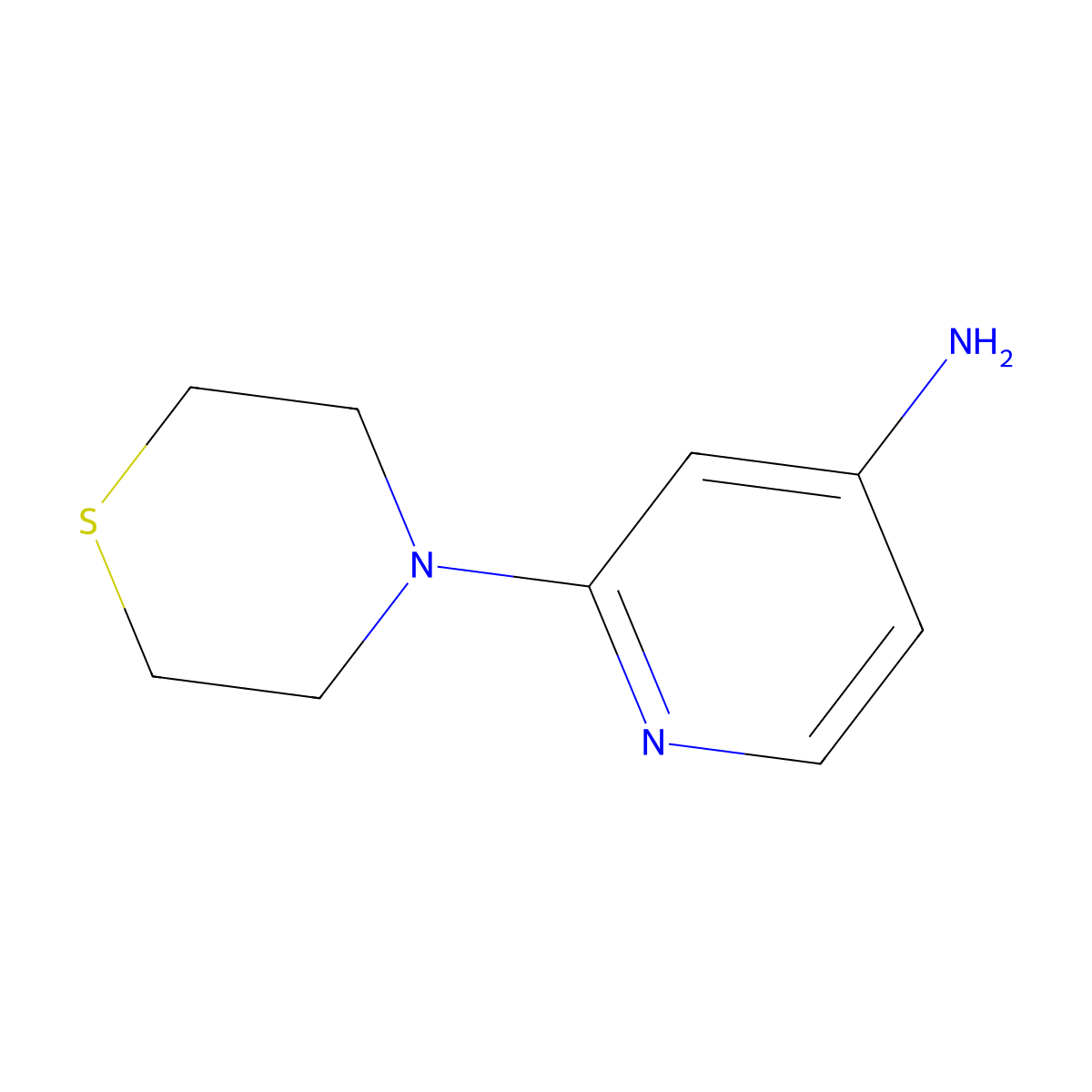 2-Thiomorpholinopyridin-4-amine molecular structure, CAS 1249613-30-6