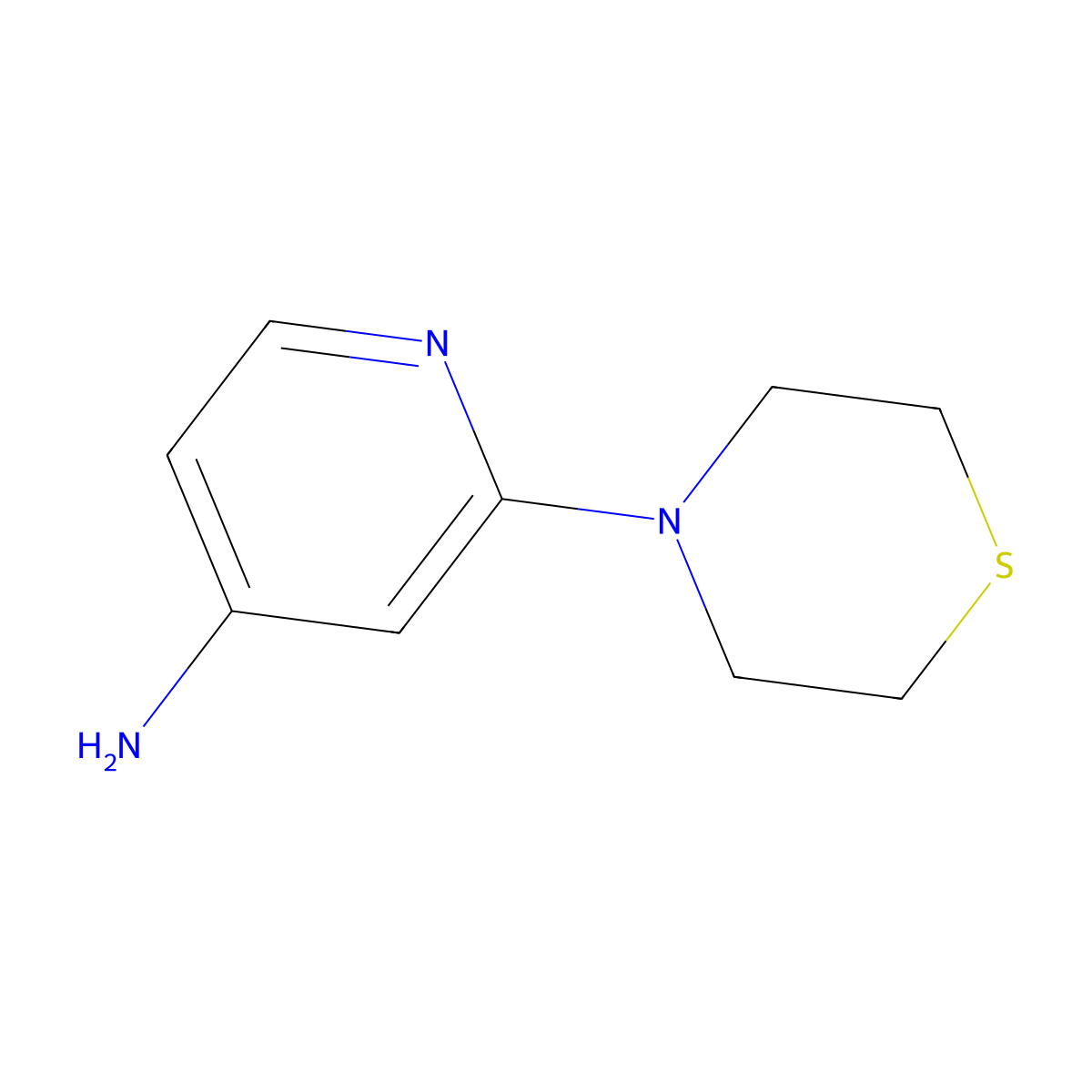 2-Thiomorpholinopyridin-4-amine molecular structure, CAS 1249613-30-6
