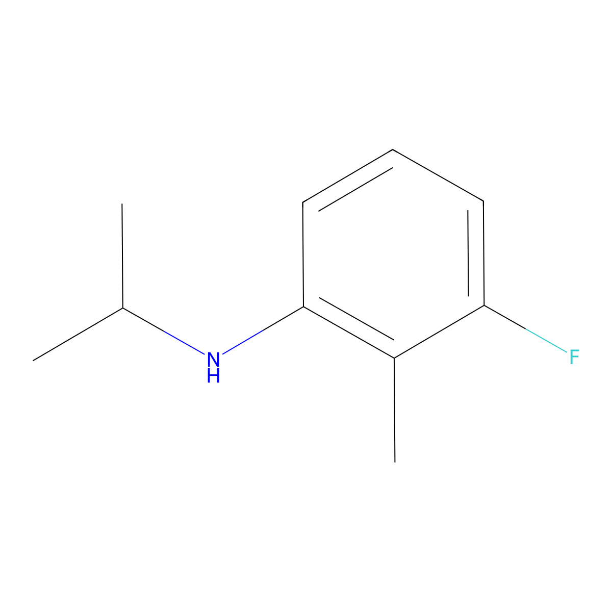 3-fluoro-2-methyl-N-(propan-2-yl)aniline molecular structure, CAS 1249613-46-4