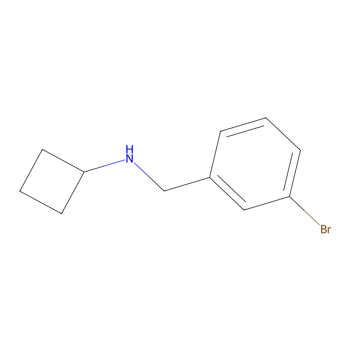 N-[(3-bromophenyl)methyl]cyclobutanamine molecular structure, CAS 1249614-27-4