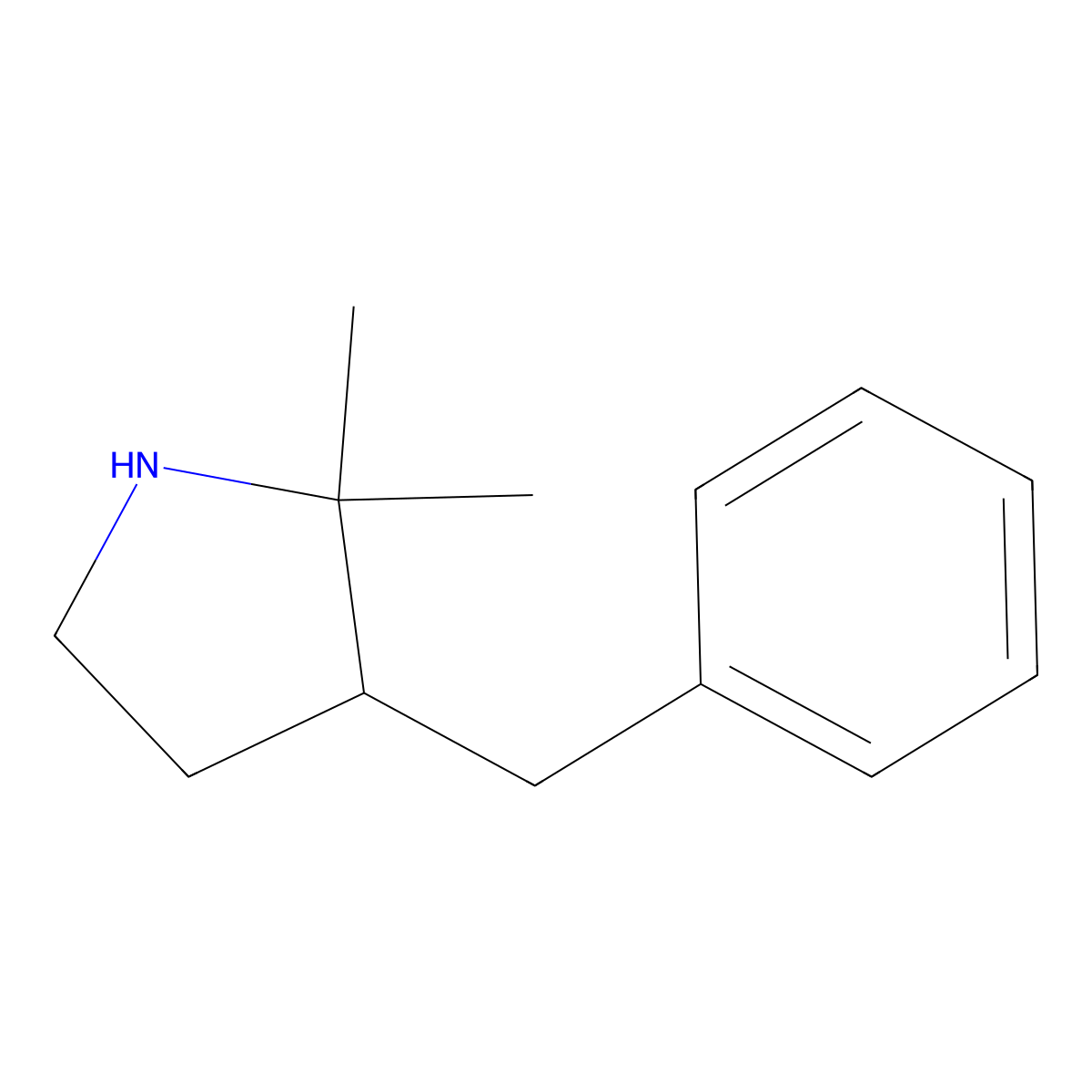 3-Benzyl-2,2-dimethylpyrrolidine molecular structure, CAS 1249614-40-1