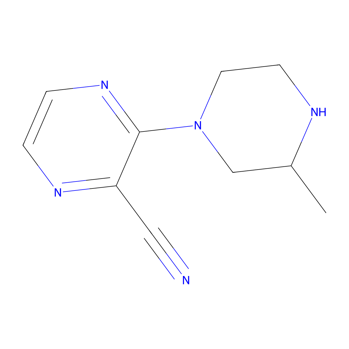 3-(3-Methylpiperazin-1-yl)pyrazine-2-carbonitrile molecular structure, CAS 1249614-57-0