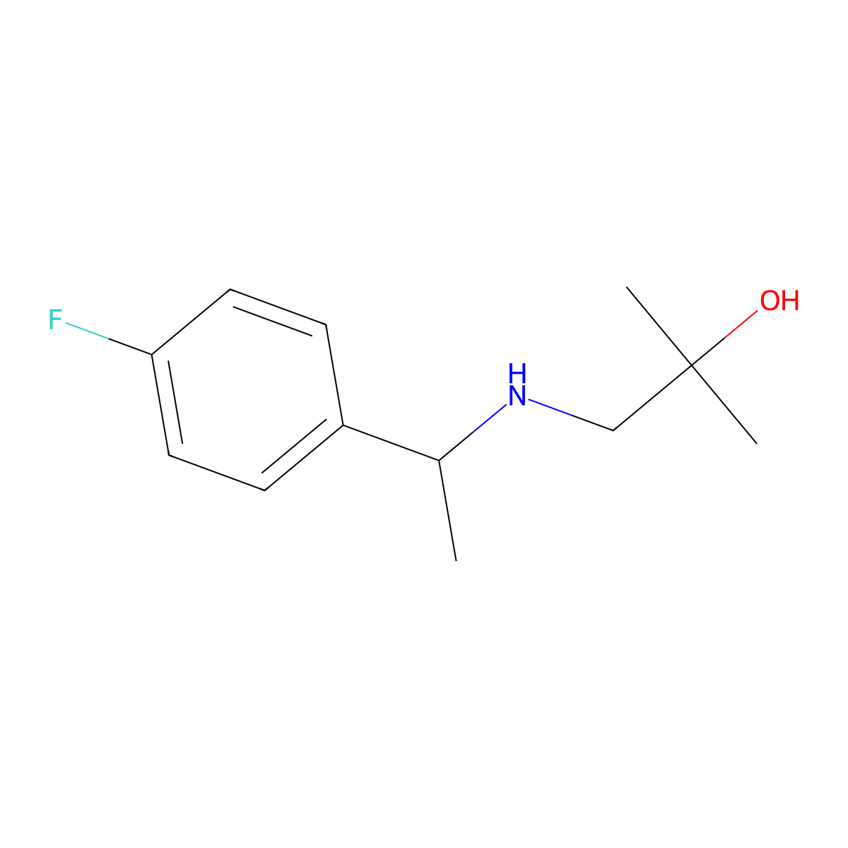 1-{[1-(4-Fluorophenyl)ethyl]amino}-2-methylpropan-2-ol molecular structure, CAS 1249614-65-0
