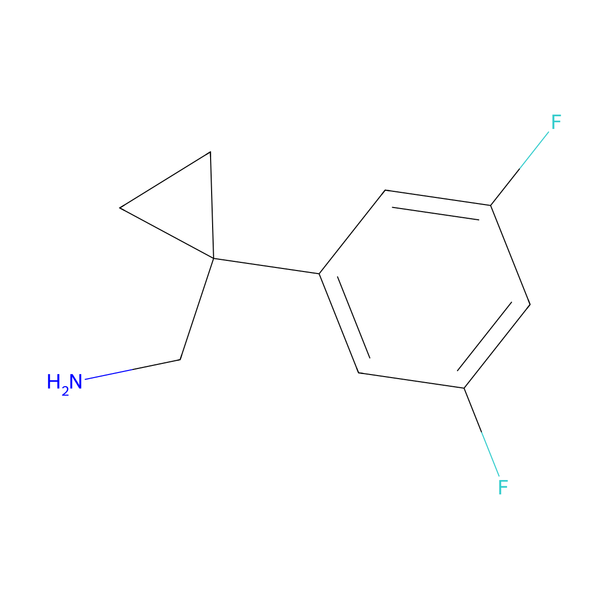 1-(3,5-Difluorophenyl)cyclopropanemethanamine molecular structure, CAS 1249615-63-1