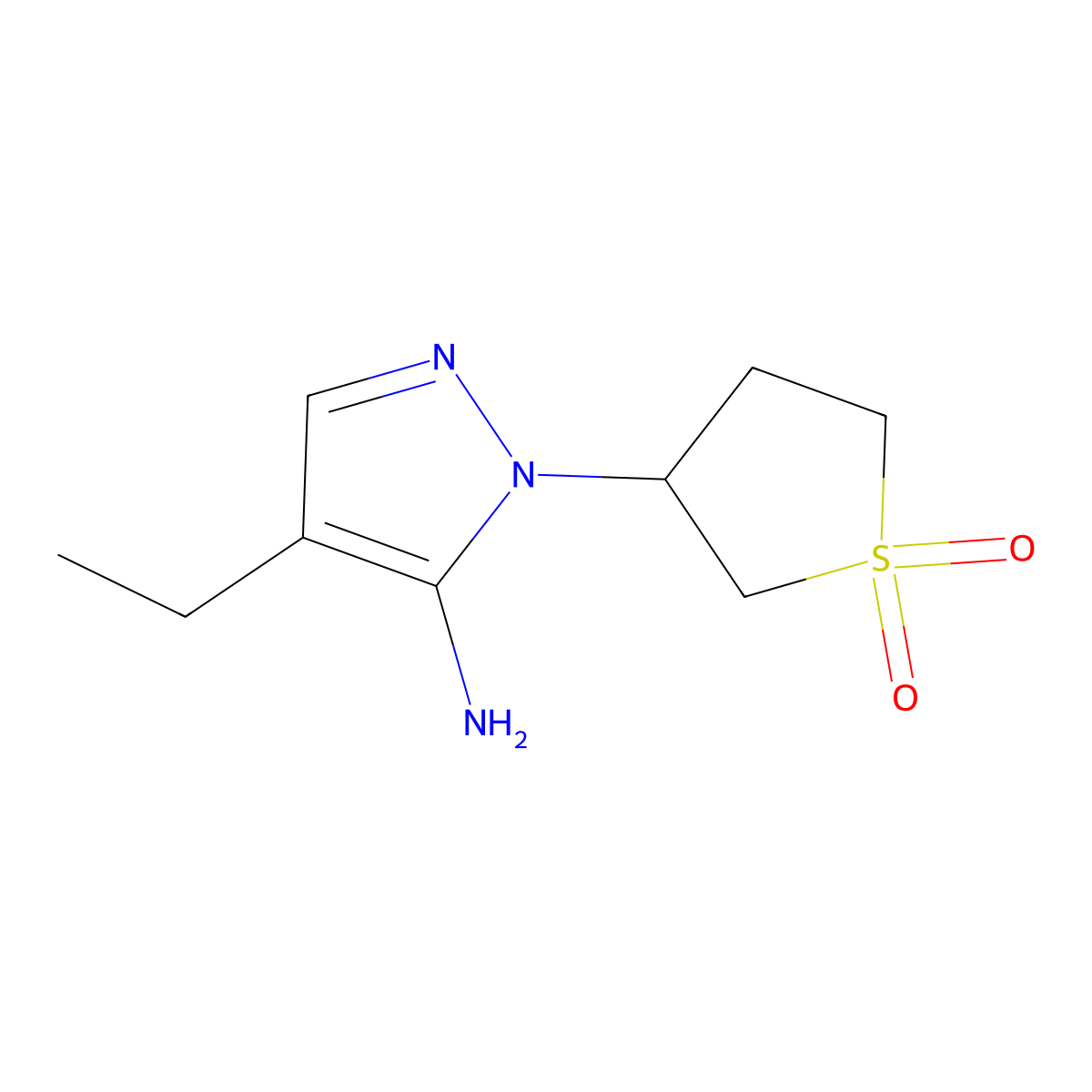 3-(5-Amino-4-ethyl-1h-pyrazol-1-yl)tetrahydrothiophene 1,1-dioxide molecular structure, CAS 1249619-94-0