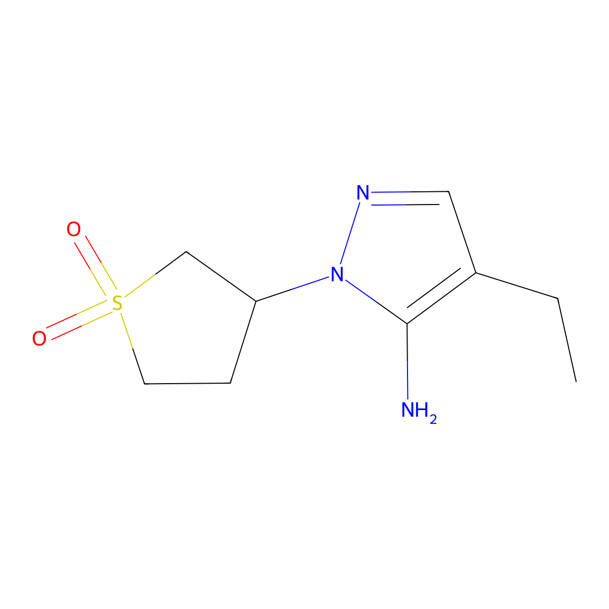 3-(5-Amino-4-ethyl-1h-pyrazol-1-yl)tetrahydrothiophene 1,1-dioxide molecular structure, CAS 1249619-94-0