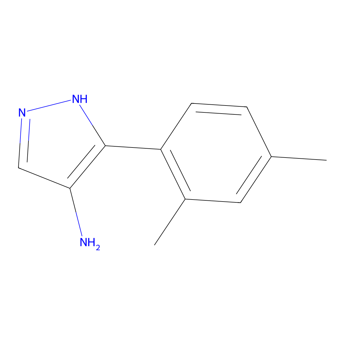 5-(2,4-dimethylphenyl)-1H-pyrazol-4-amine molecular structure, CAS 1249620-05-0