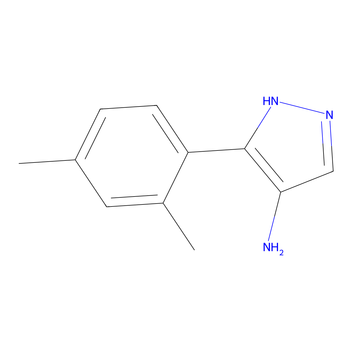 5-(2,4-dimethylphenyl)-1H-pyrazol-4-amine molecular structure, CAS 1249620-05-0