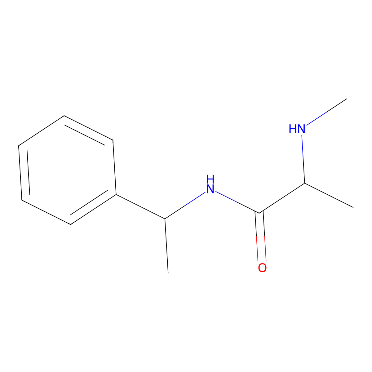 2-(methylamino)-N-(1-phenylethyl)propanamide molecular structure, CAS 1249620-70-9