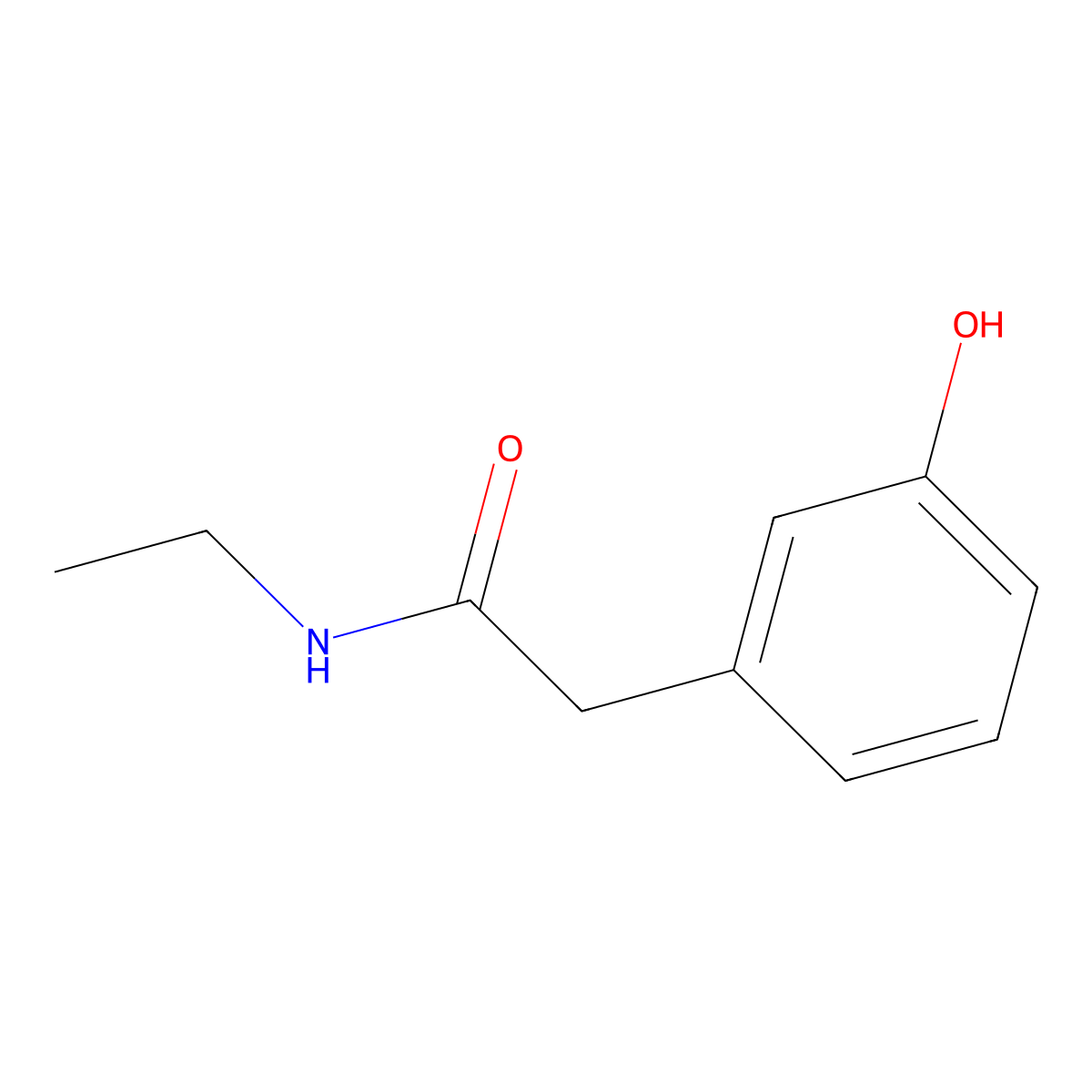 N-ethyl-2-(3-hydroxyphenyl)acetamide molecular structure, CAS 1249620-87-8