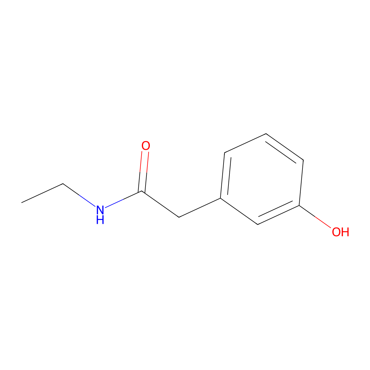 N-ethyl-2-(3-hydroxyphenyl)acetamide molecular structure, CAS 1249620-87-8
