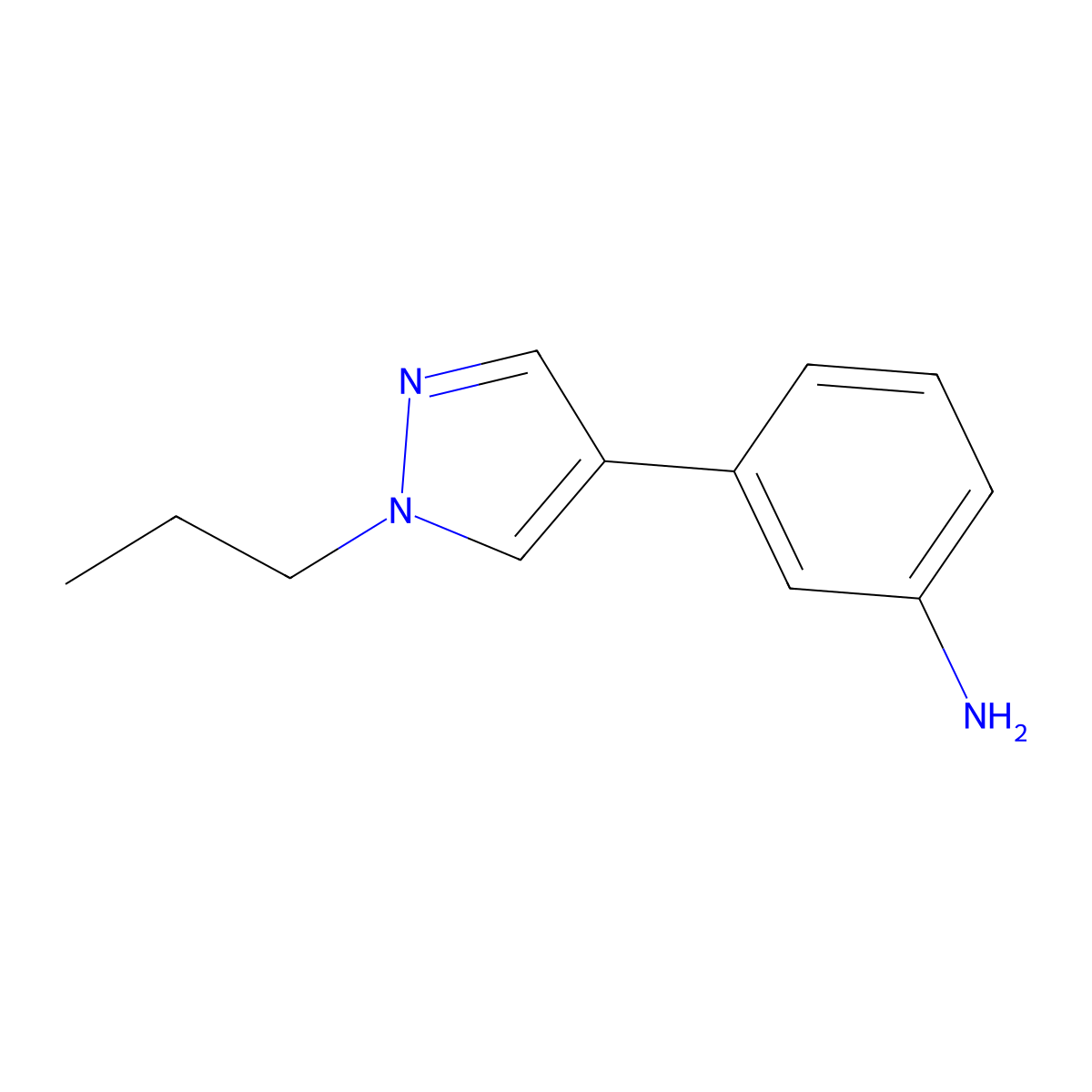 3-(1-propyl-1H-pyrazol-4-yl)aniline molecular structure, CAS 1249622-75-0