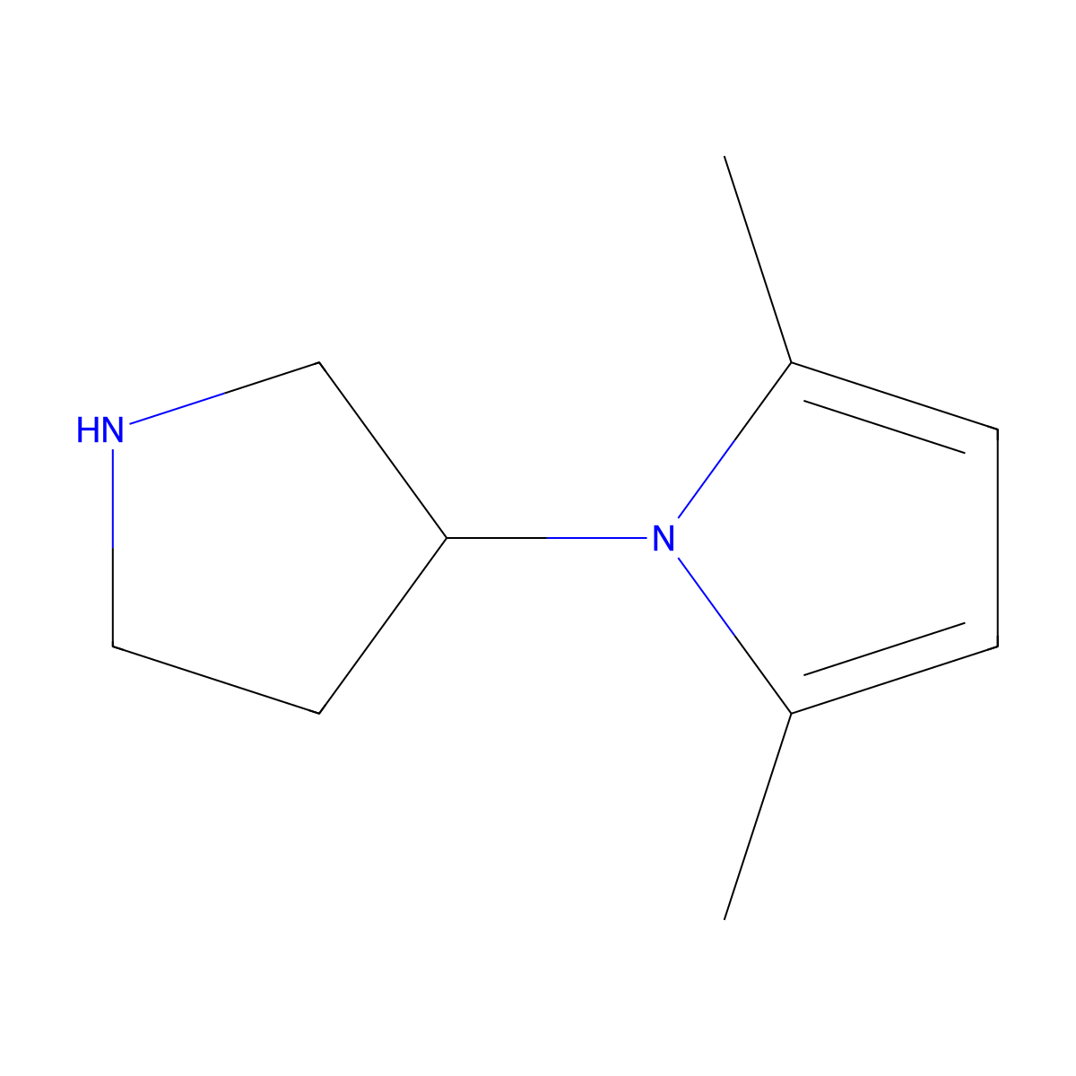 2,5-dimethyl-1-(pyrrolidin-3-yl)-1H-pyrrole molecular structure, CAS 1249625-15-7