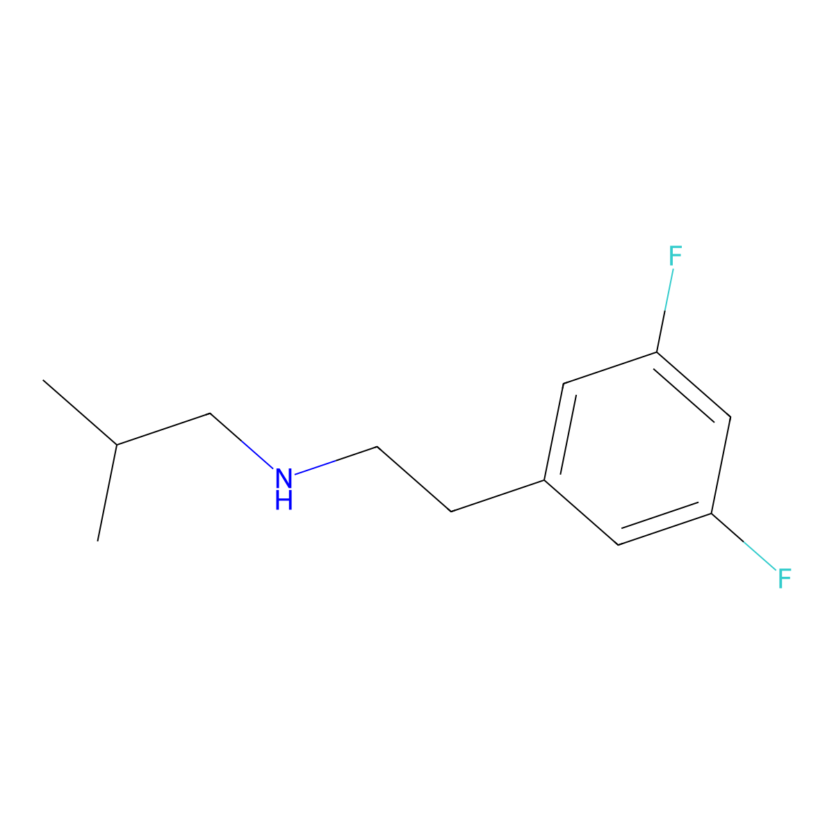 [2-(3,5-Difluorophenyl)ethyl](2-methylpropyl)amine molecular structure, CAS 1249629-96-6