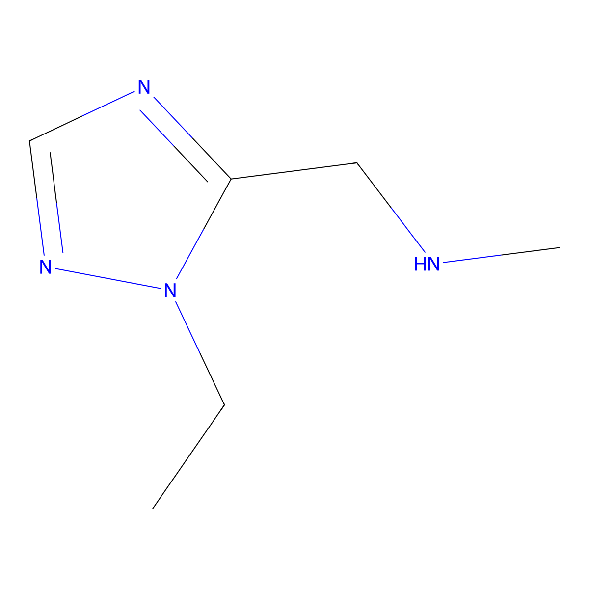 1-(1-Ethyl-1h-1,2,4-triazol-5-yl)-N-methylmethanamine molecular structure, CAS 1249631-44-4