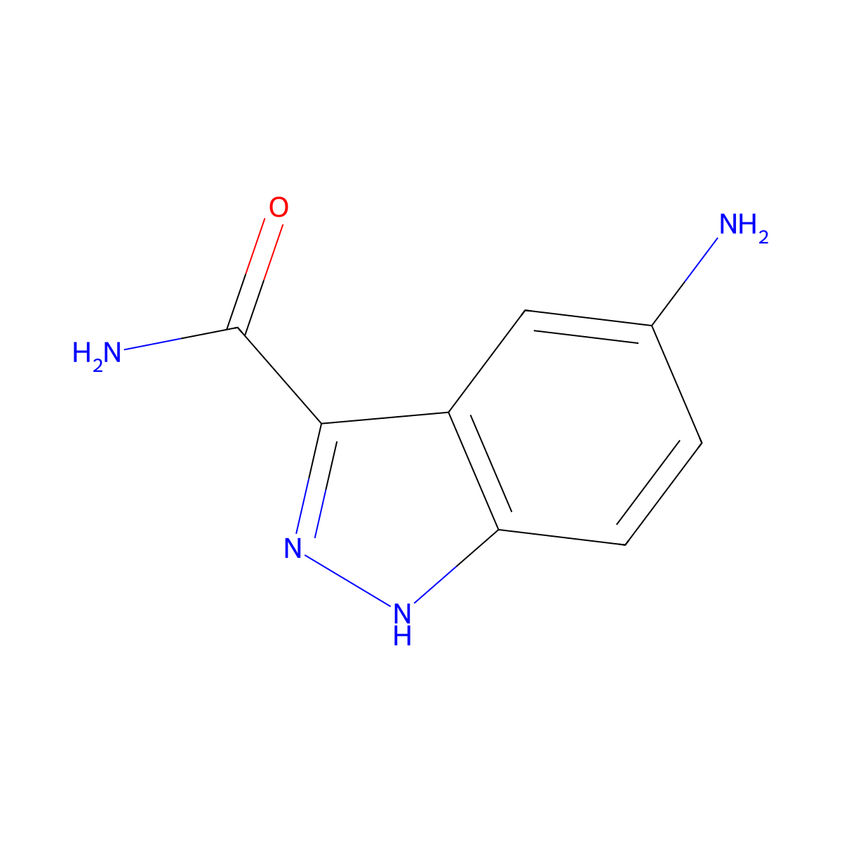 5-amino-1H-indazole-3-carboxamide molecular structure, CAS 1249631-73-9